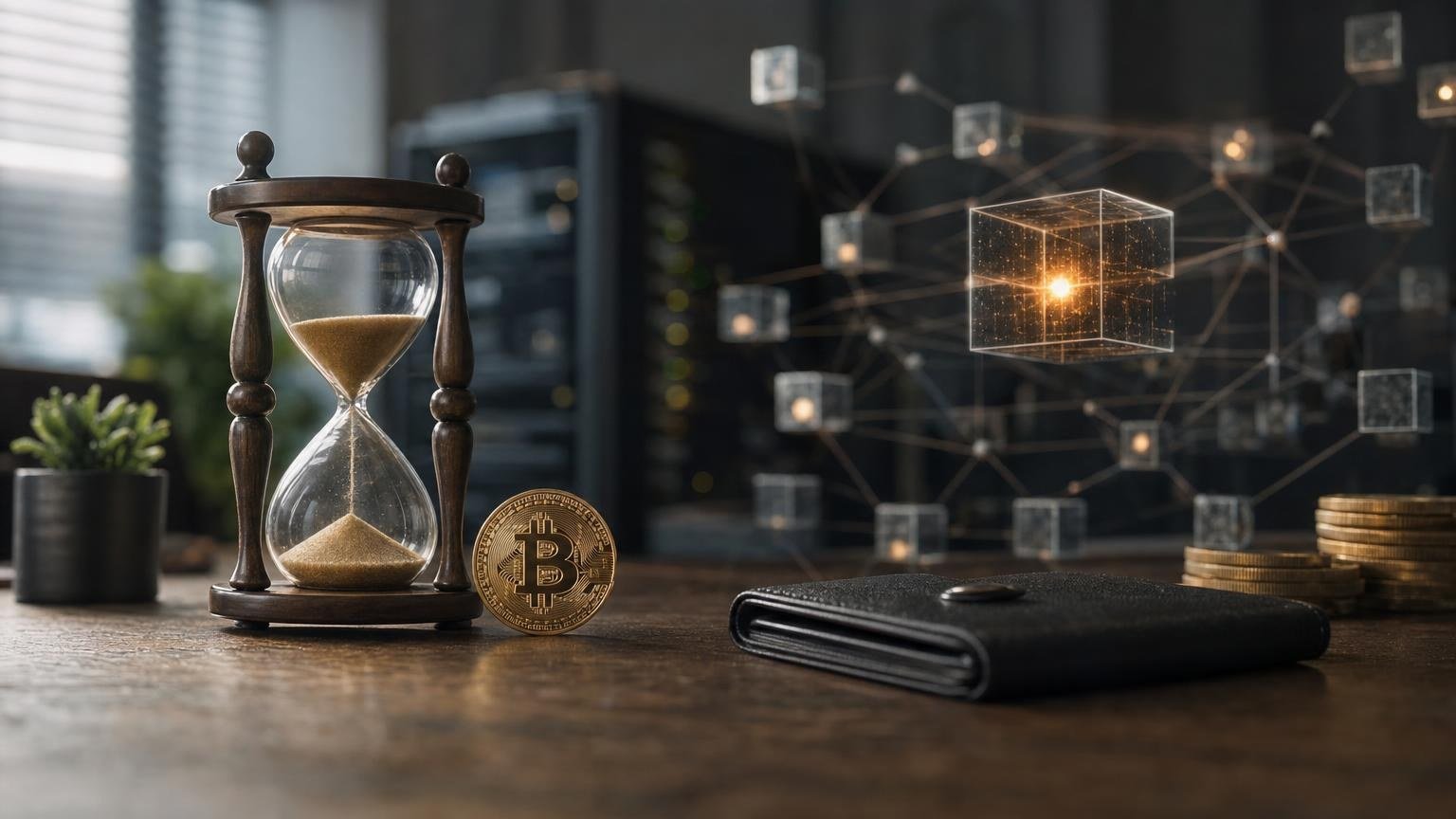A Bitcoin exchange order screen beside a blockchain explorer showing an unconfirmed BTC transaction, its feerate, and pending confirmations